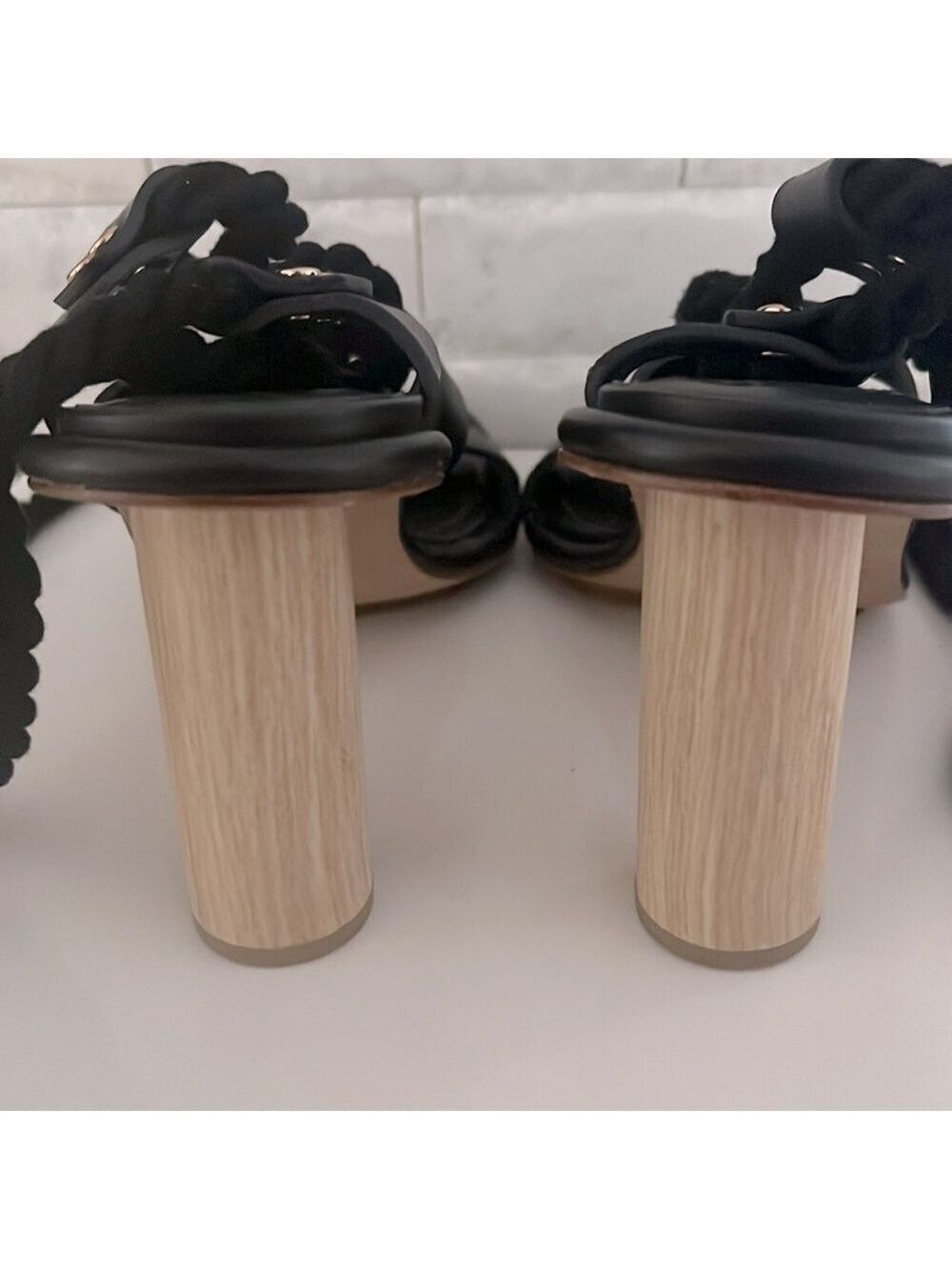 NEW Ulla Johnson Elvie Rope High Strappy Heel Sandal in Noir Size 38 US 7.5 - Picture 9 of 15